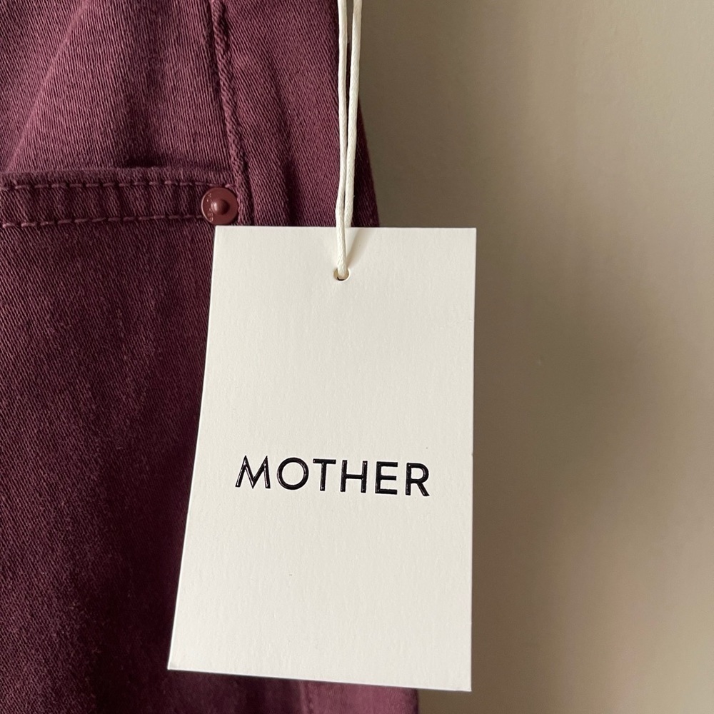 MOTHER Straight Leg Jeans in Burgundy - Picture 7 of 14